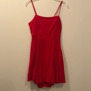 Bright red open back dress